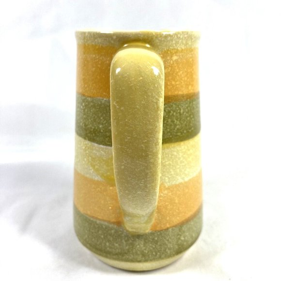 Vintage Holt Howard Stoneware Pottery Yellow Green Striped Pitcher Creamer Jug - Picture 4 of 11